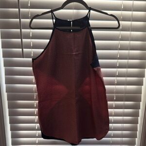 Ann Taylor Red and Navy Halter Blouse